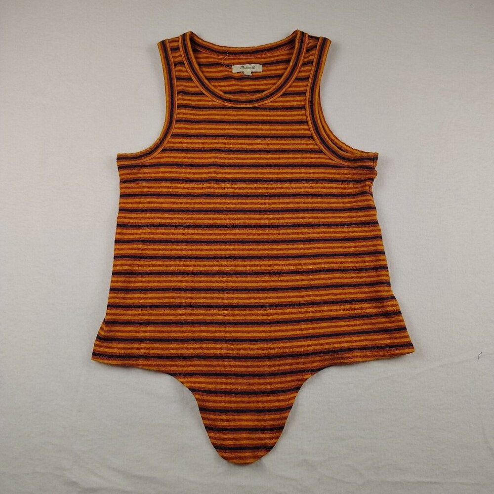 Madewell Audio Knot-Front Tank Top in Stripe Womens sz Small - Picture 4 of 11